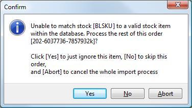 Amazon sales order import stock error message1