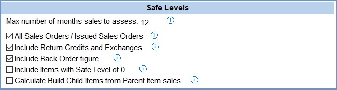 System Values - Purchasing - Safe Level