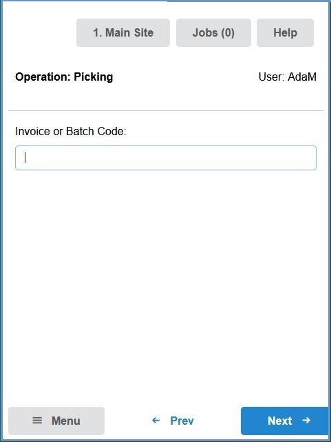 HHT2 Invoice Batch select