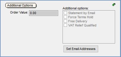 Additional Options Area in the Customer General Tab