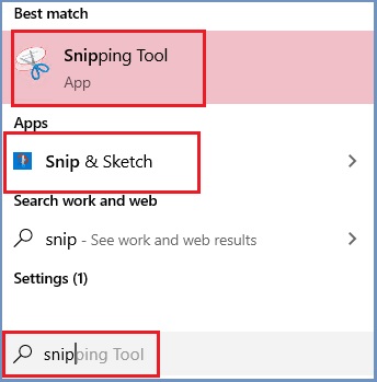 Snipping Tool Search