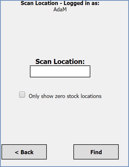 HHT Scan location screen