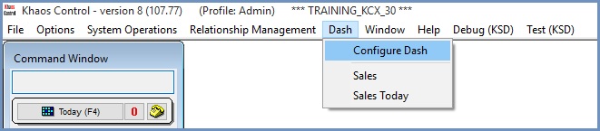 Configure Dash from Menue Bar