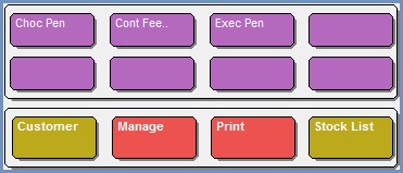 The quick sell and admin function buttons