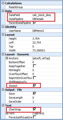 Wrapping for DBMemo in Basic Reports