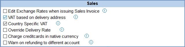 System Values - Accounts - General - Sales