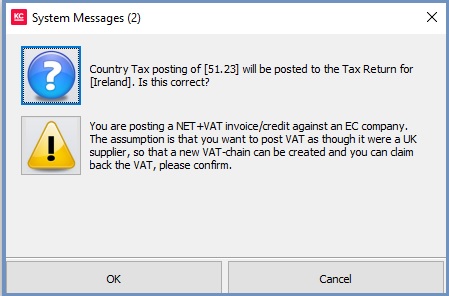 warning dialog when posting credit for country vat
