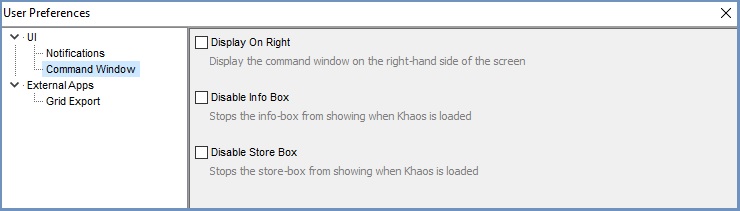 User Preferences for the Command Window