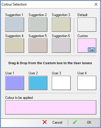 Custom colour dialog