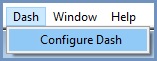 File menu Configure Dash