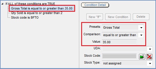Telesale Rule example 3 - Set the Gross Total
