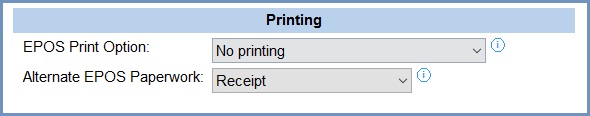 System Values - Sales - EPOS - Printing