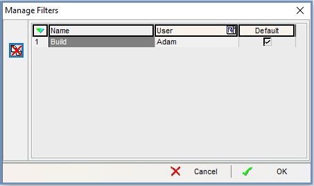 Manage Filters Dialog