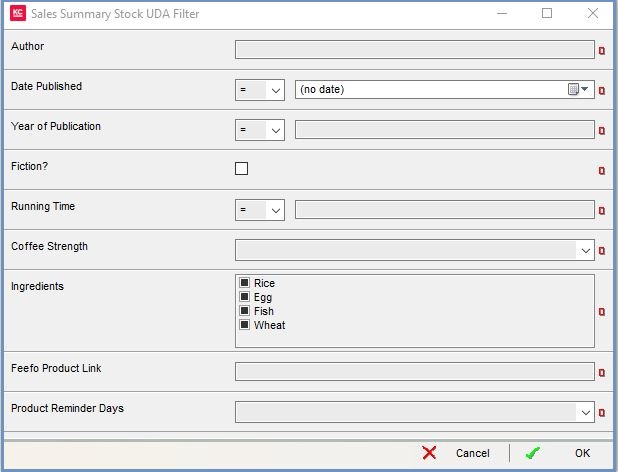 UDA filter example