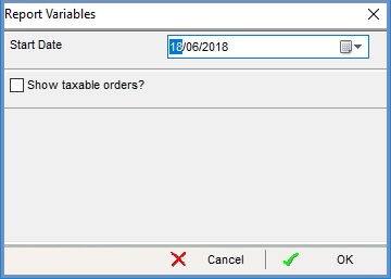 Date and show taxable orders option