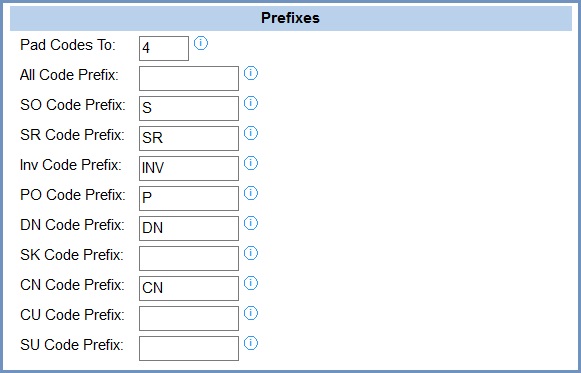 Document prefixes in System Values