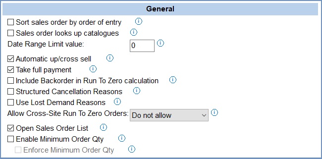 System Values - Sales - Order Display - General