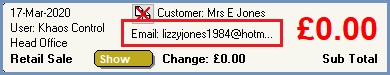 Email address in EPOS